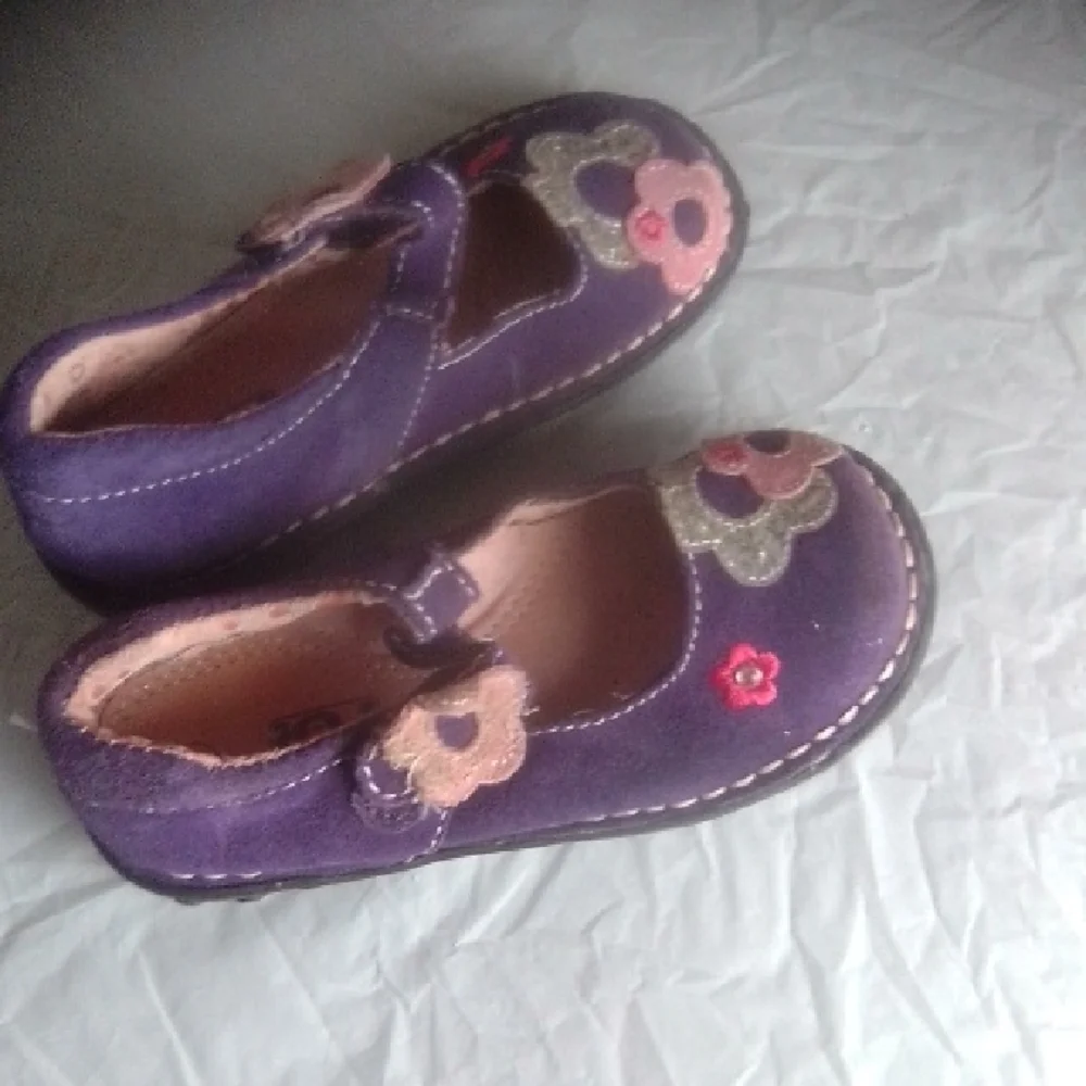 L.A UNDERGROUN Purple Kids Shoes with Floral Design